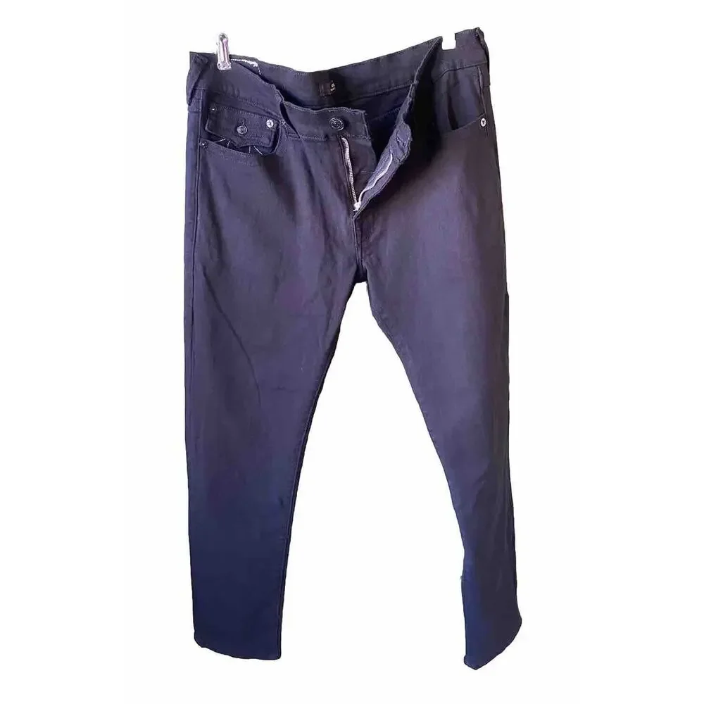 True Religion Jeans Mens 36x32 Rocco Skinny Black Stretch Casual Denim Pants
